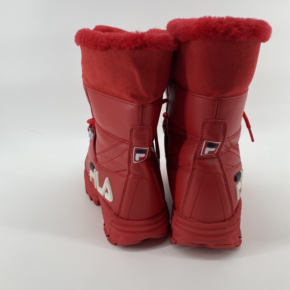 Fila Disruptor Fur Top Women's Boots Fila Red-Fila Navy-White 5HM00560-616 - Picture 4 of 6